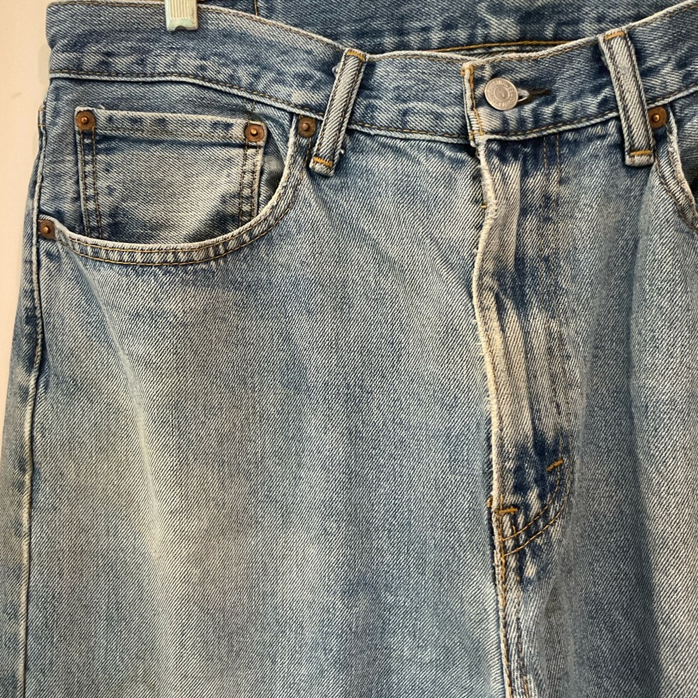 Levi’s 505 Jeans, Men’s 36” x 32”, Well Loved, Well Worn with Prefect Fraying.